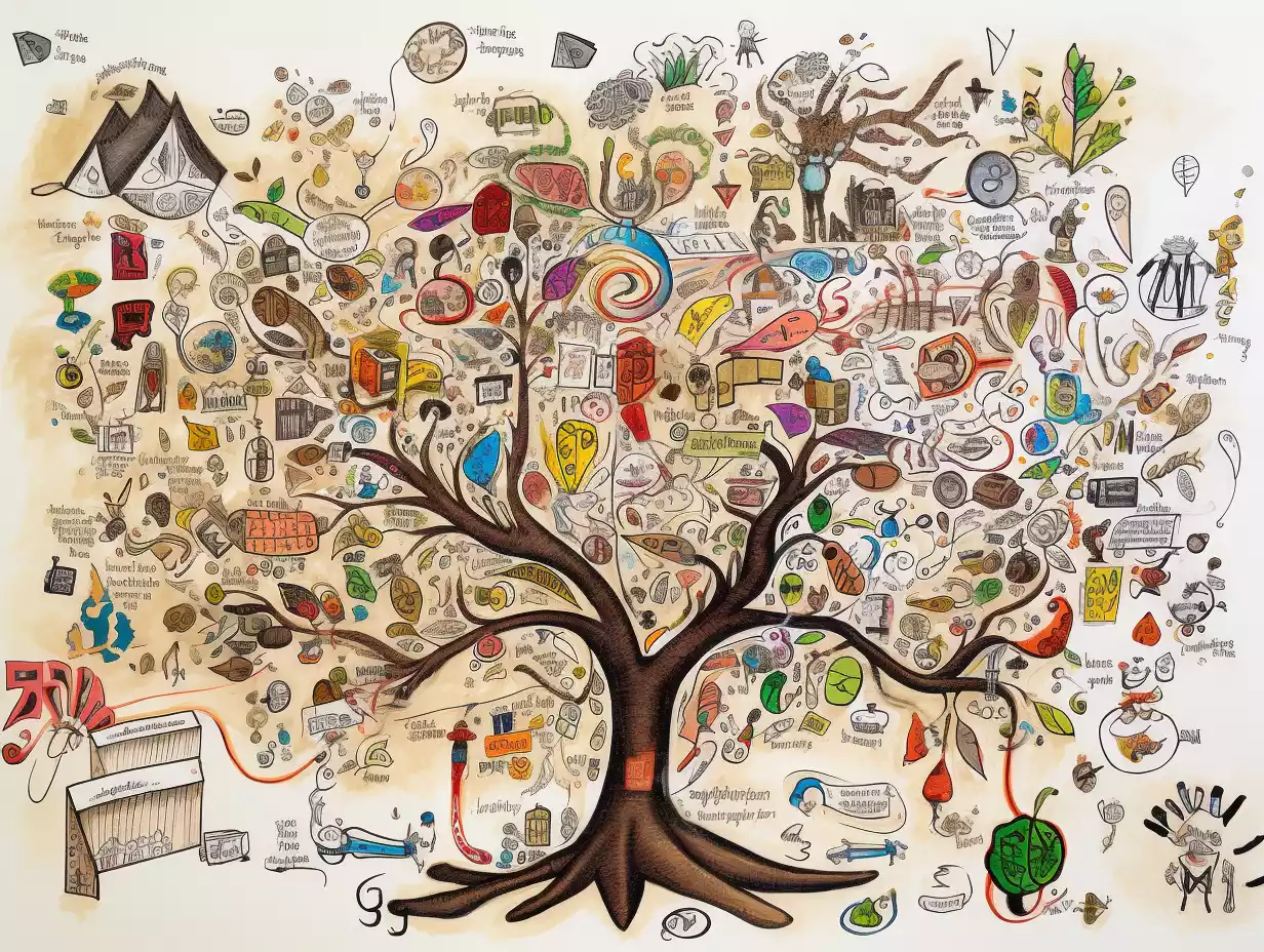 an illustration of a tree depicting various parts of a whole