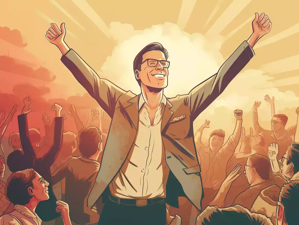 a professional illustration depicting passion and commitment in a founder